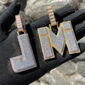 Two Tone Luxury Iced Out Initial Custom Name Necklace Pendant