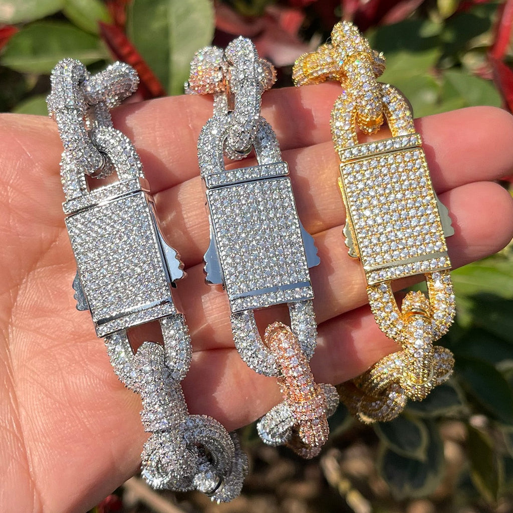 11MM Cuban Box Link Iced Out Diamond Bracelet