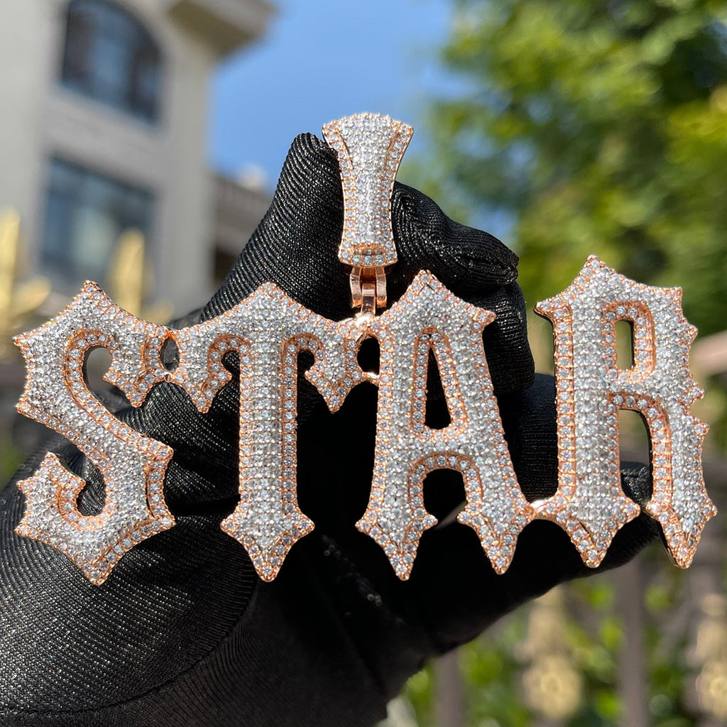Intense Style Iced Out Personalized Custom Name Necklace Pendant