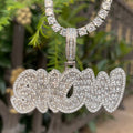 Baguette Shine Iced Out Personalized Custom Name Necklace Pendant